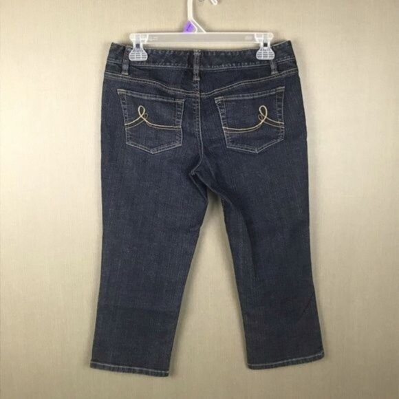 Ann Taylor Loft Womens Slim Cropped Jeans Size 4 Dark Wash Denim Cotton Blend - Picture 3 of 7